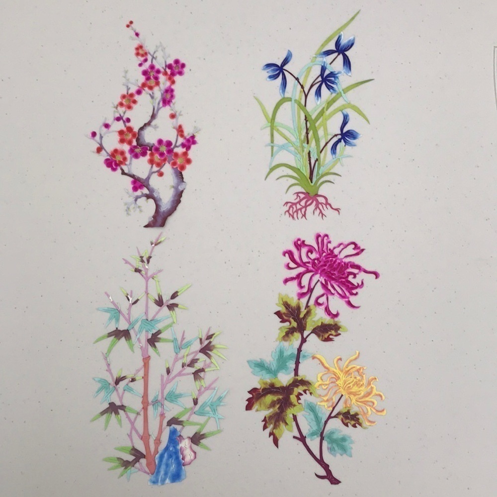 Watercolor Flower 🔥 SET 💖Handmade PaperCut Silhouette Scherenschnitte🔥Mordern